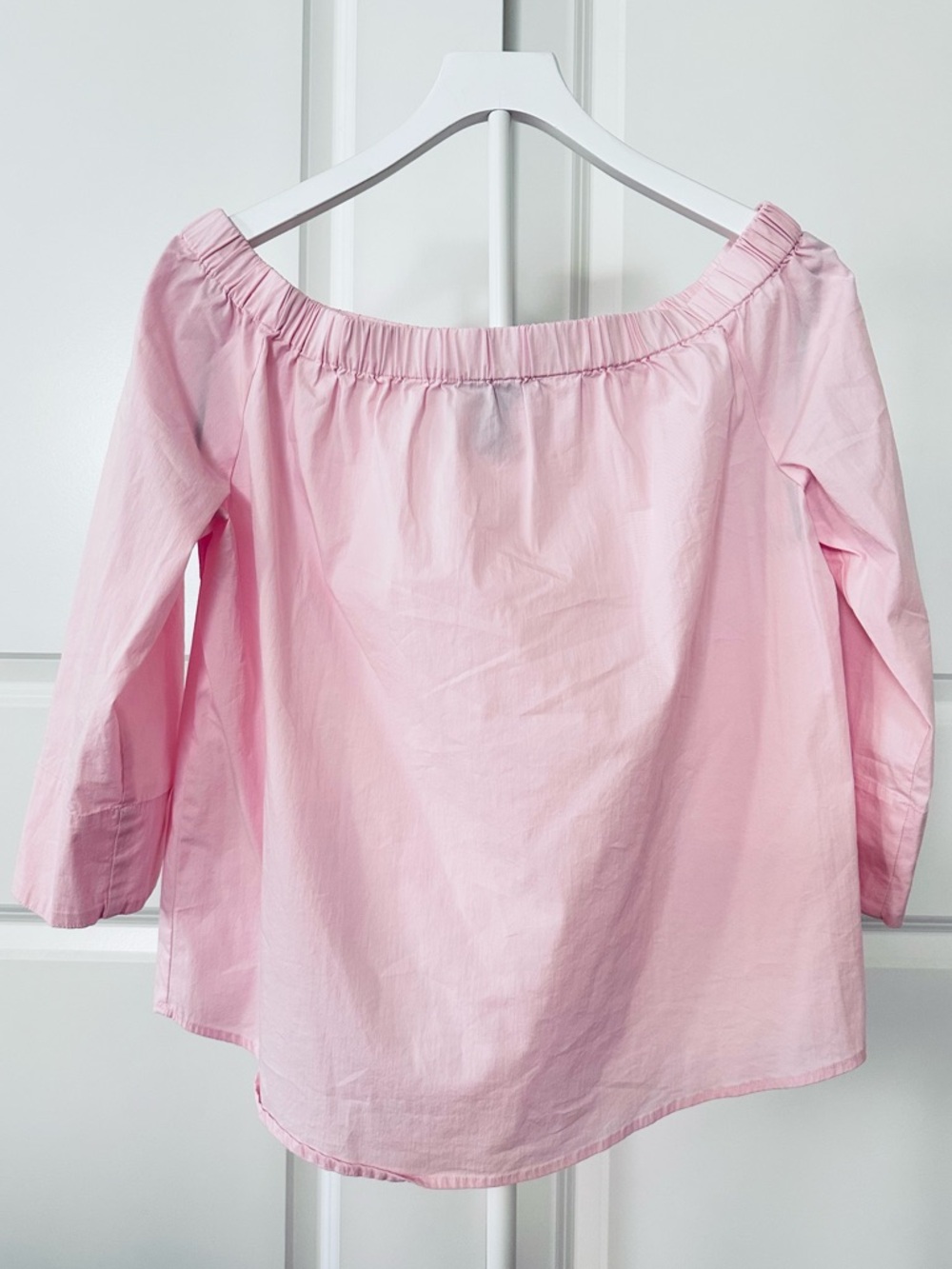 Juniors Forever 21 3/4 Sleeve Light Pink Off-Shoulder Blouse Size L